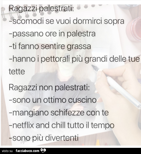 Ragazzi palestrati vs ragazzi non palestrati