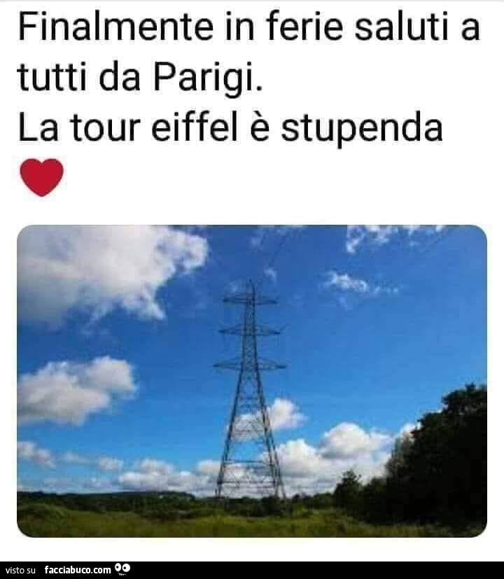 Finalmente in ferie saluti a tutti da parigi. La tour eiffel è stupenda
