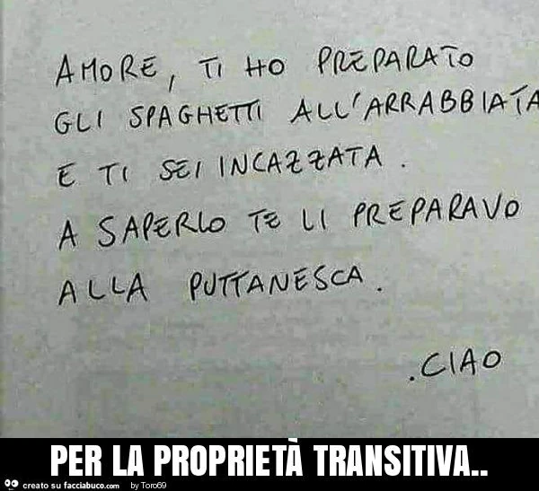 Per la proprietà transitiva