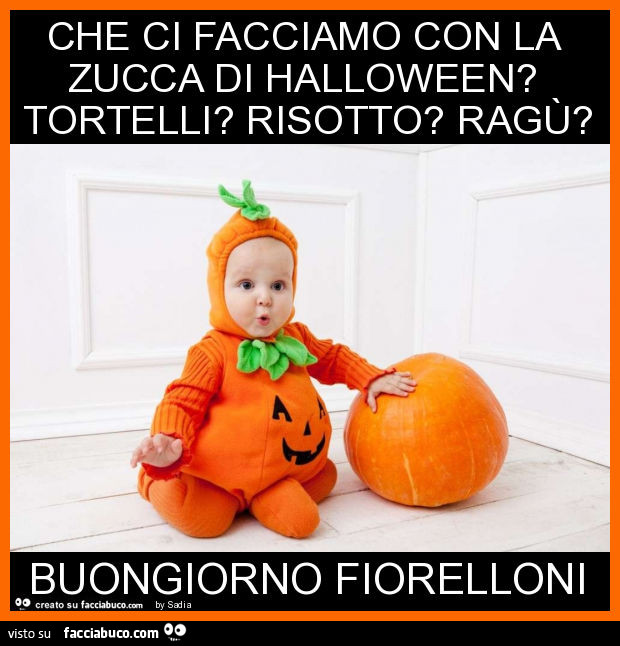 Che ci facciamo con la zucca di halloween? Tortelli? Risotto? Ragù? Buongiorno fiorelloni