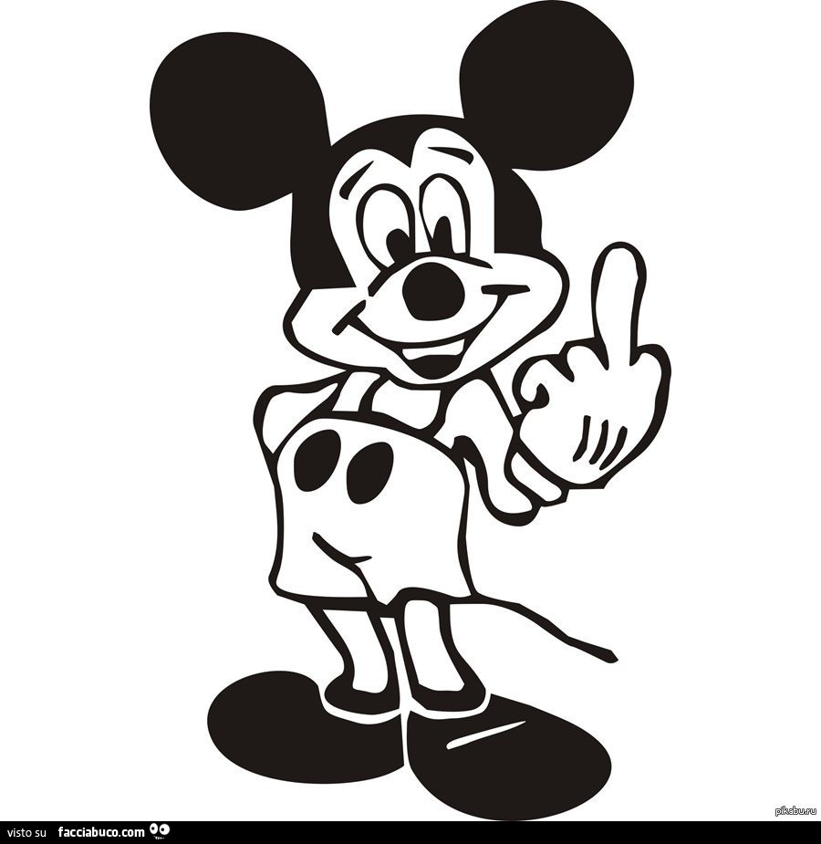 Topolino mostra il dito medio