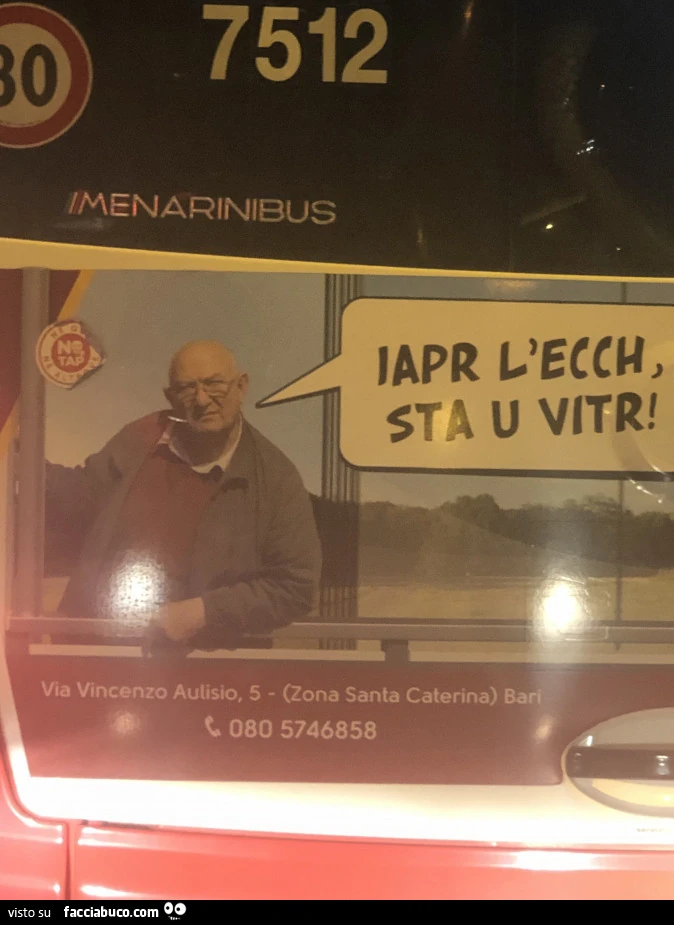 Iapr l'ecch, sta u vitr