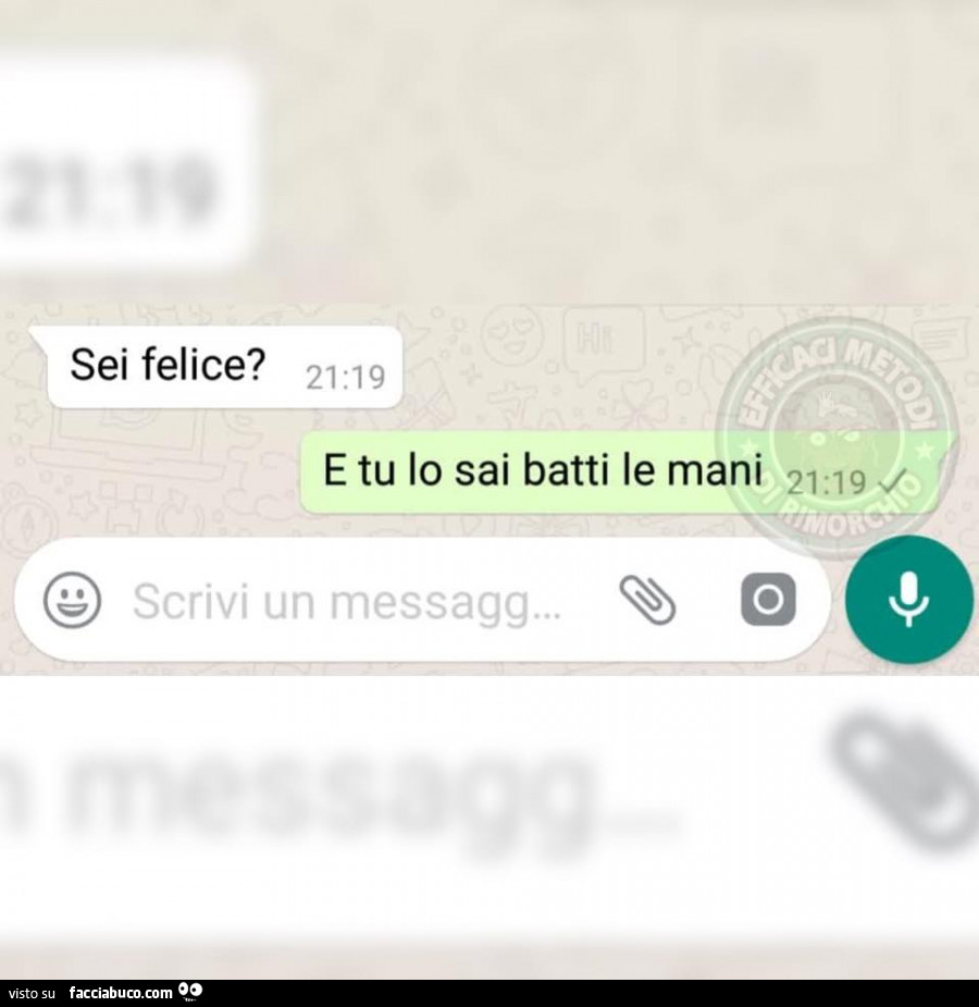 Sei felice? E tu lo sai batti le mani