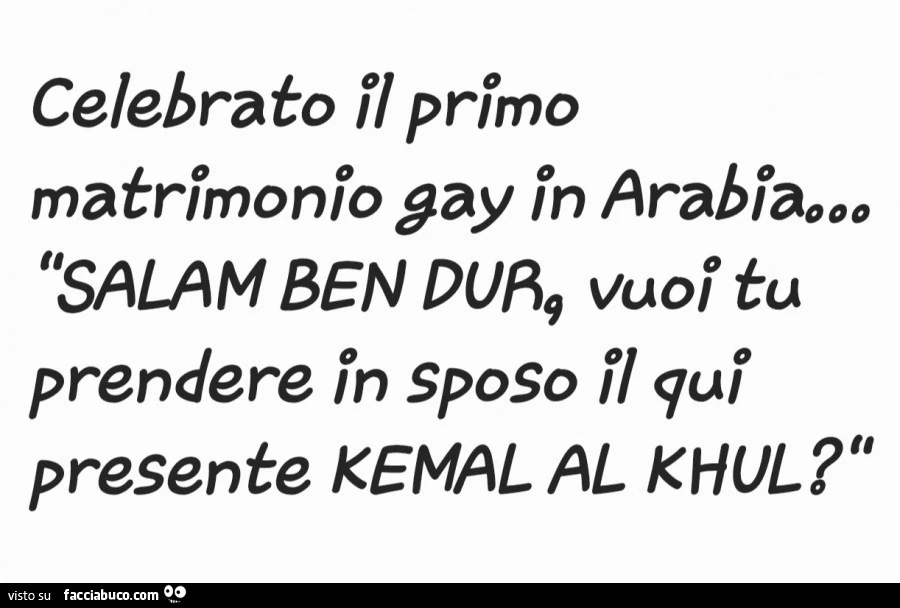 Celebrato il primo matrimonio gay in Arabia. Salam Ben Dur e Kemal al Khul