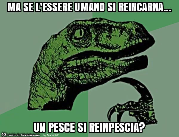 Ma se l'essere umano si reincarna&hellip; un pesce si reinpescia?