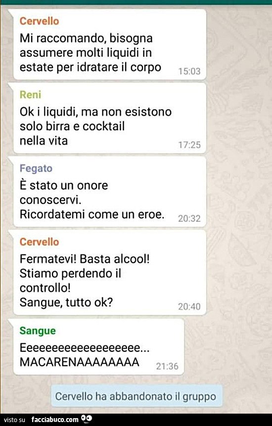Cervello ha abbandonato il gruppo