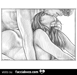 Disegno di coppia nuda che si bacia
