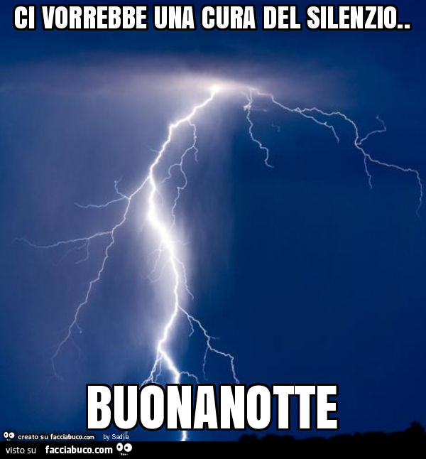 Ci vorrebbe una cura del silenzio. Buonanotte
