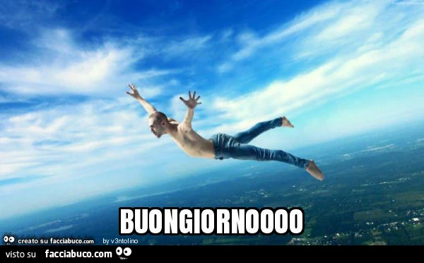 Buongiornoooo: ragazzo si lancia nel cielo solo con i jeans