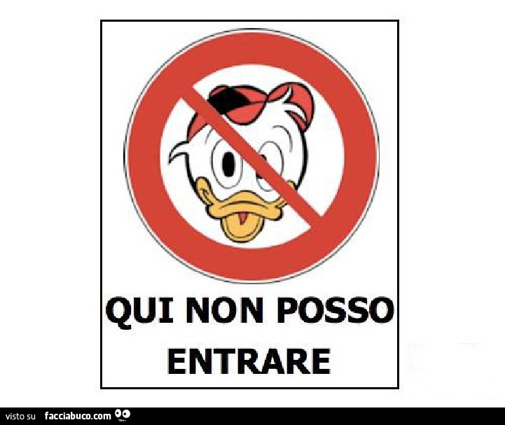 Qui non posso entrare