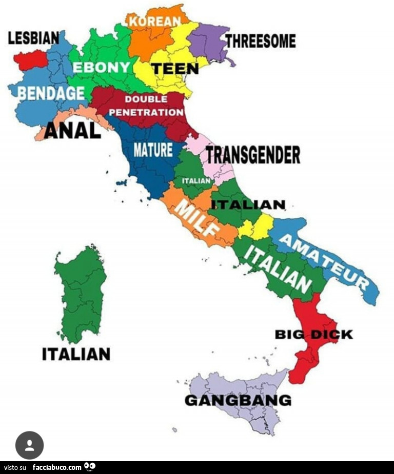 Mappa dell'Italia Erotica