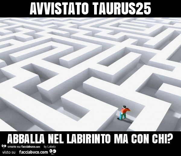 Avvistato taurus25 abballa nel labirinto ma con chi?
