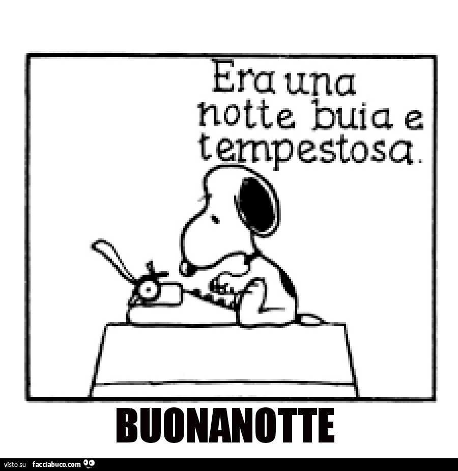 Era una notte buia e tempestosa. Buonanotte
