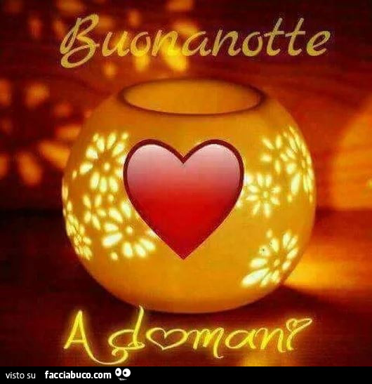 Vasetto luminoso con cuore. Buonanotte a domani