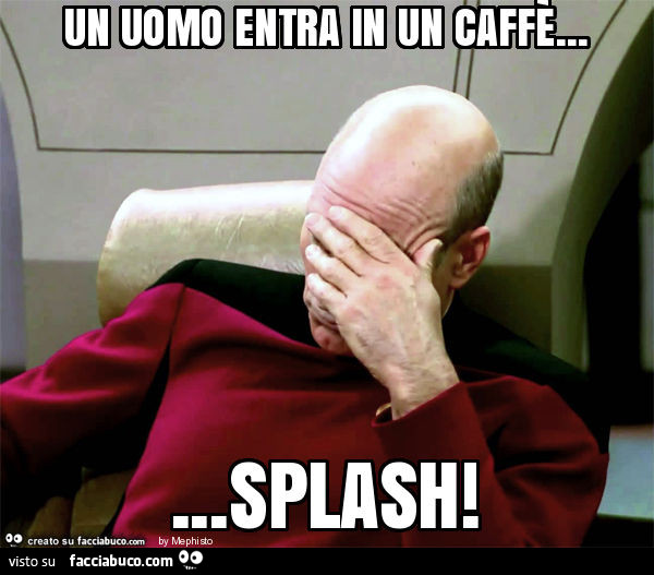 Un uomo entra in un caffè… splash