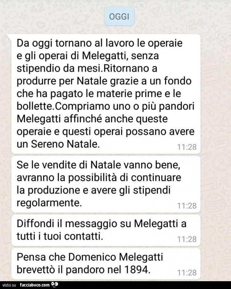 Da oggi tornano al lavoro le operaie e gli operai di Melegatti, senza stipendio da mesi. Ritornano a produrre per natale grazie a un fondo che ha pagato le materie prime e le bollette. Compriamo uno o più pandori melegatti
