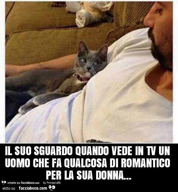 Il suo sguardo quando vede in tv un uomo che fa qualcosa di romantico per la sua donna