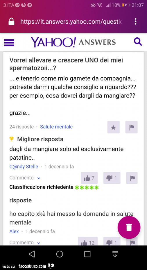 Vorrei allevare e crescere uno dei miei spermatozoii e tenerlo come mio gamete da compagnia… potreste darmi qualche consiglio a riguardo?