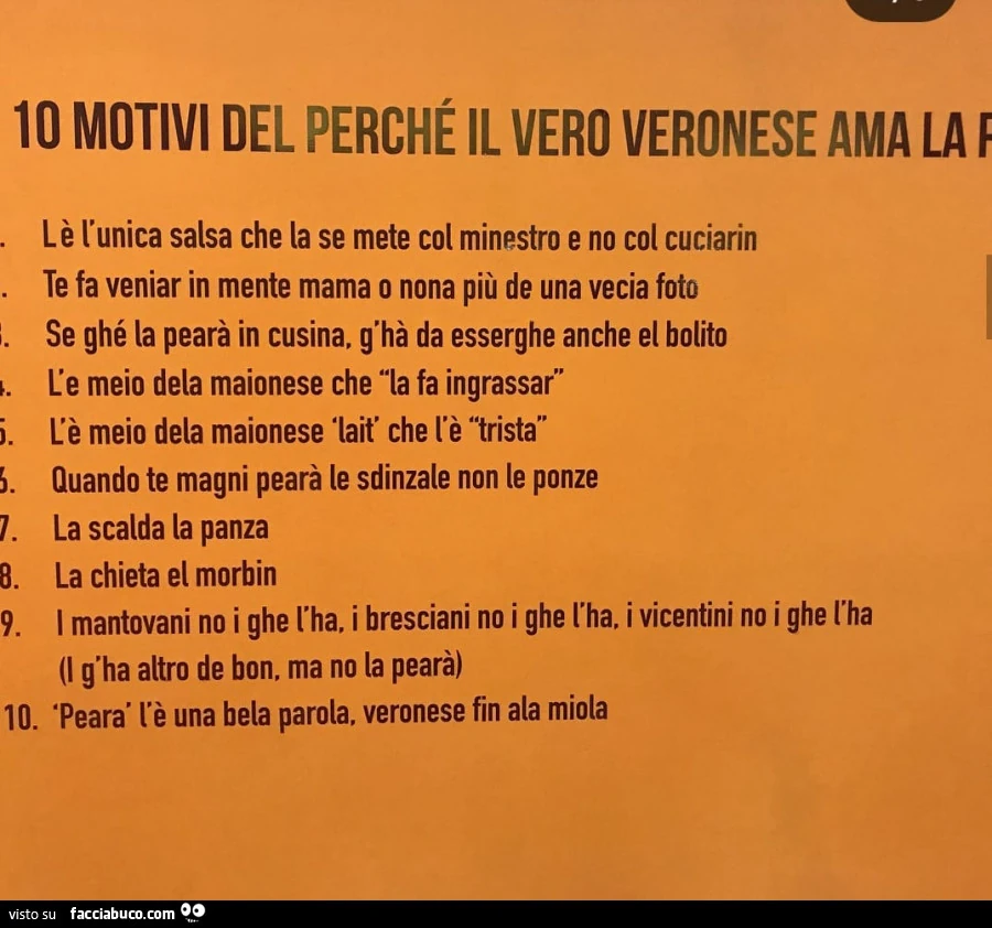 10 motivi del perché il vero veronese ama la pearà