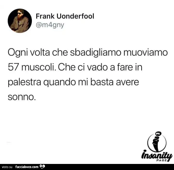 Ogni volta che sbadigliamo muoviamo 57 muscoli. Che ci vado a fare in palestra quando mi basta avere sonno