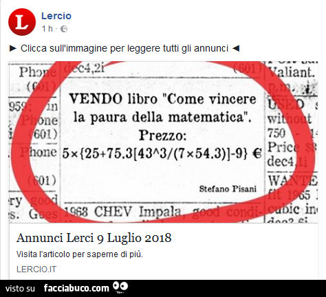Vendo libro come vincere la paura della matematica
