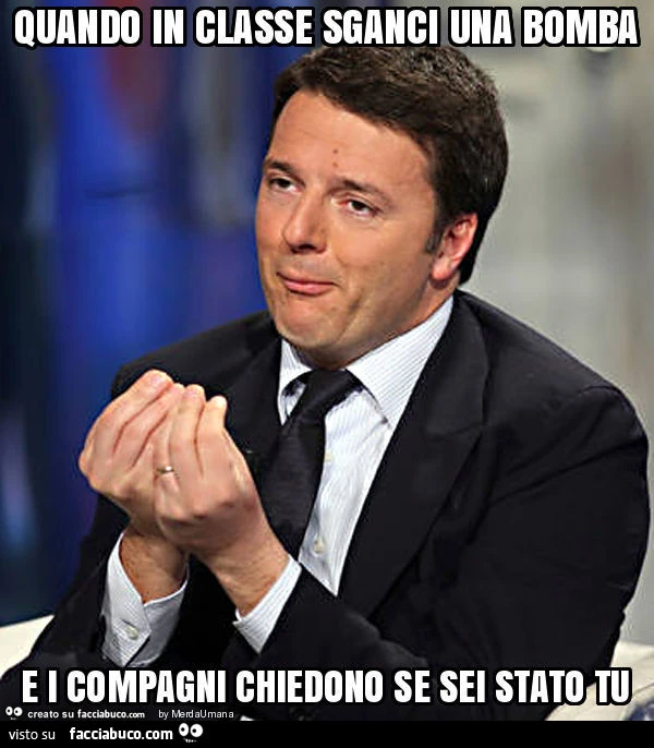 Quando in classe sganci una bomba e i compagni chiedono se sei stato tu