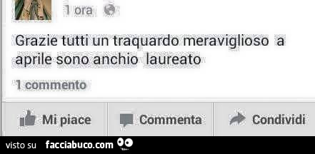 Grazie a tutti un traquardo meraviglioso a aprile sono anchio laureato