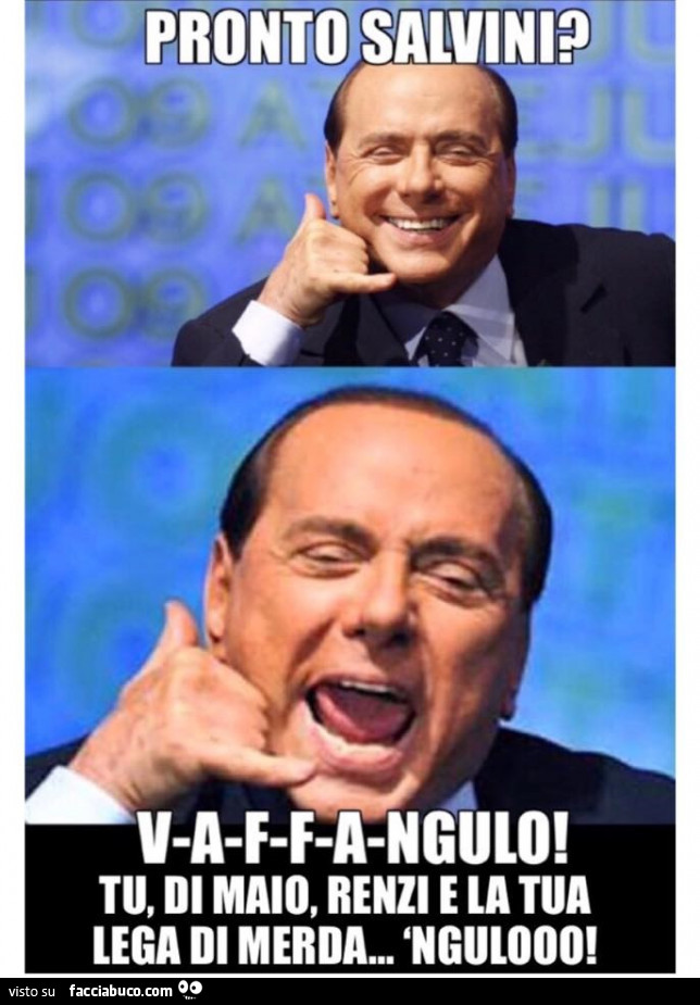Pronto salvini? Vaffangulo! Tu, di maio, renzi e la tua lega di merda… Ngulooo