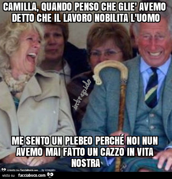 Camilla Quando Penso Che Glie Avemo Detto Che Il Lavoro Nobilita L Uomo Me Facciabuco Com