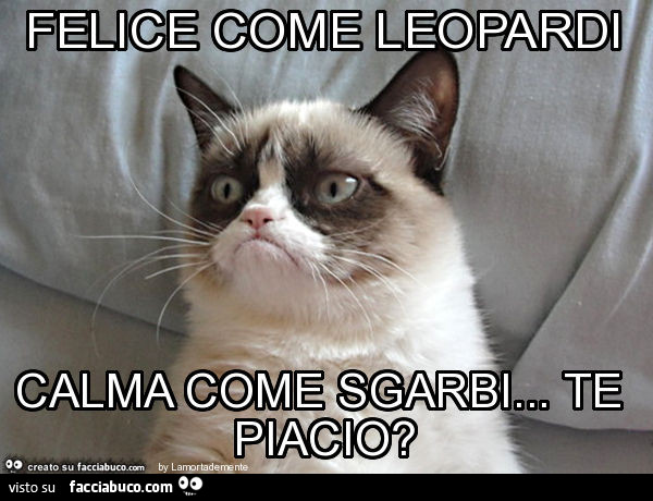 Felice come leopardi calma come sgarbi… te piacio?