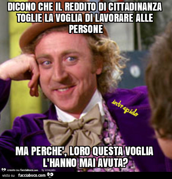 Dicono che il reddito di cittadinanza toglie la voglia di lavorare alle persone ma perchè, loro questa voglia l'hanno mai avuta?