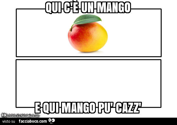 Qui c'è un mango e qui mango pù cazz