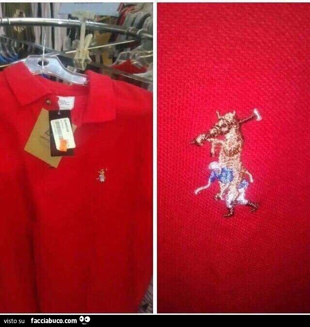 Polo con simbolo del cavallo sul fantino
