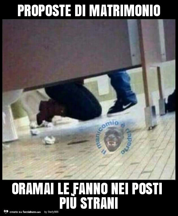 Proposte di matrimonio oramai le fanno nei posti più strani