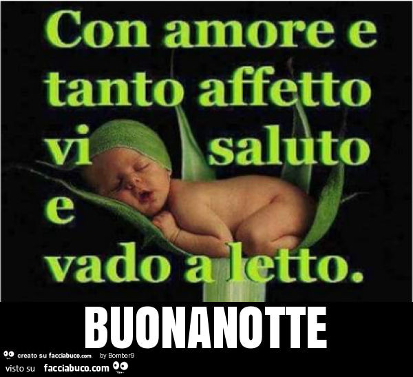 Con Amore E Tanto Affetto Vi Saluto E Vado A Letto Buonanotte Facciabuco Com