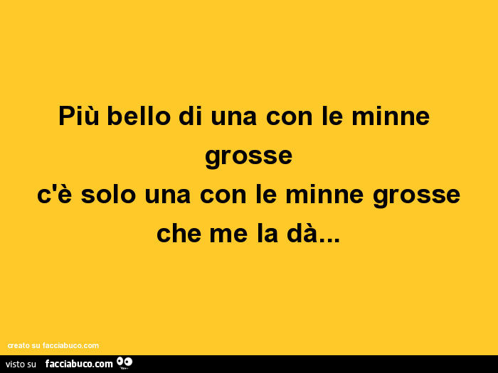 Più bello di una con le minne grosse c'è solo una con le minne grosse che me la dà