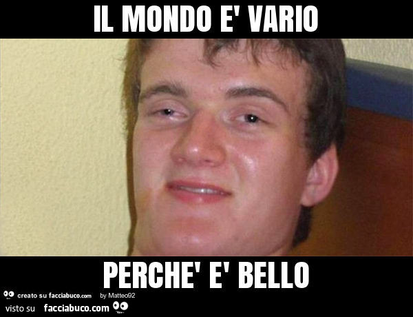 Il mondo è vario perché è bello