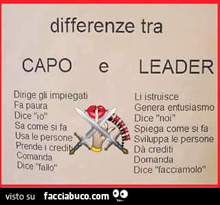 Differenze tra capo e leader