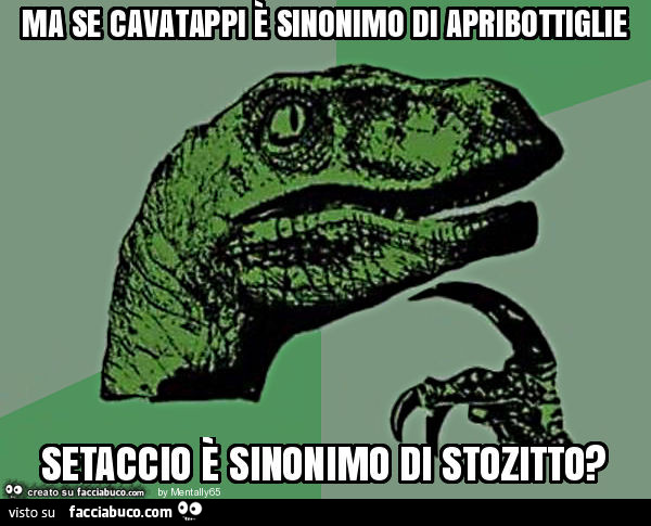 Ma se cavatappi è sinonimo di apribottiglie setaccio è sinonimo di stozitto?