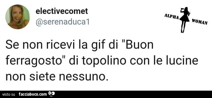 Se non ricevi la gif di buon ferragosto di topolino con le lucine non siete nessuno