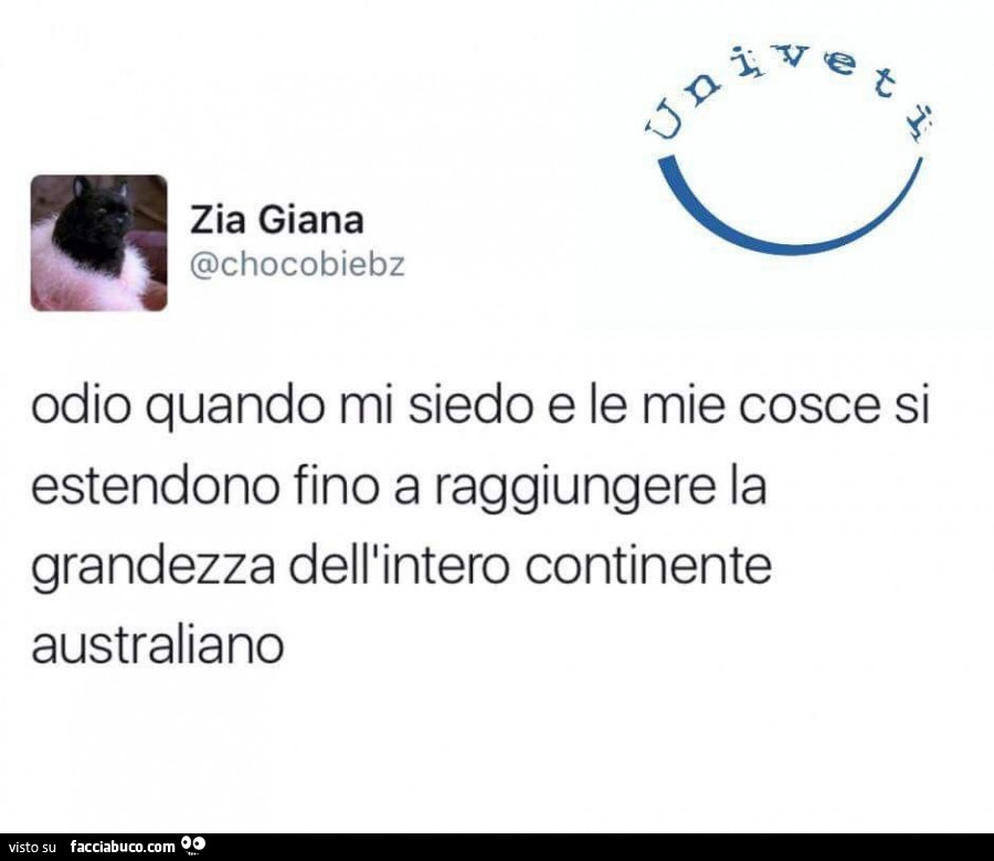 Odio quando mi siedo e le mie cosce si estendono fino a raggiungere la