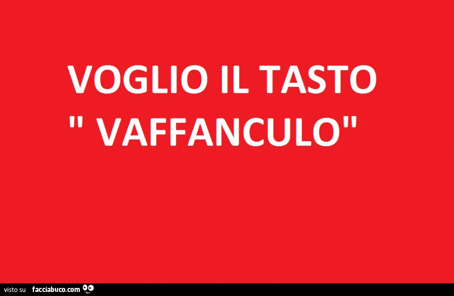 Voglio il tasto vaffanculo