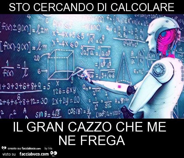 Sto cercando di calcolare il gran cazzo che me ne frega