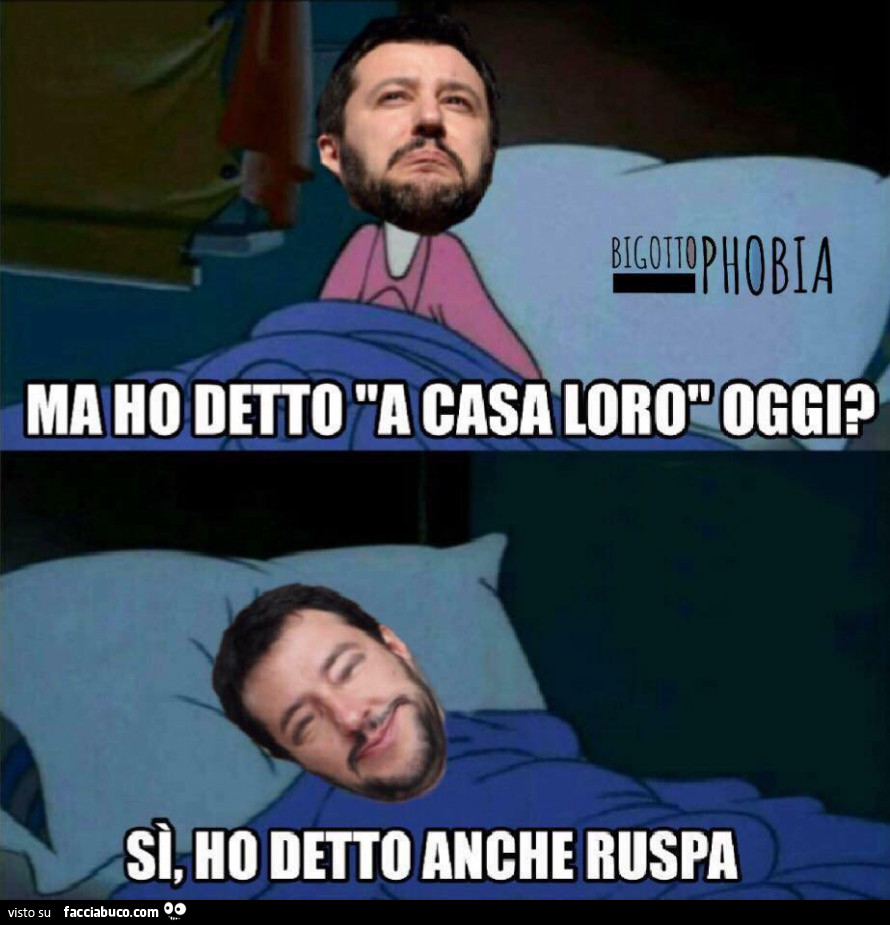 Ma ho detto a casa loro oggi? Si, ho detto anche ruspa