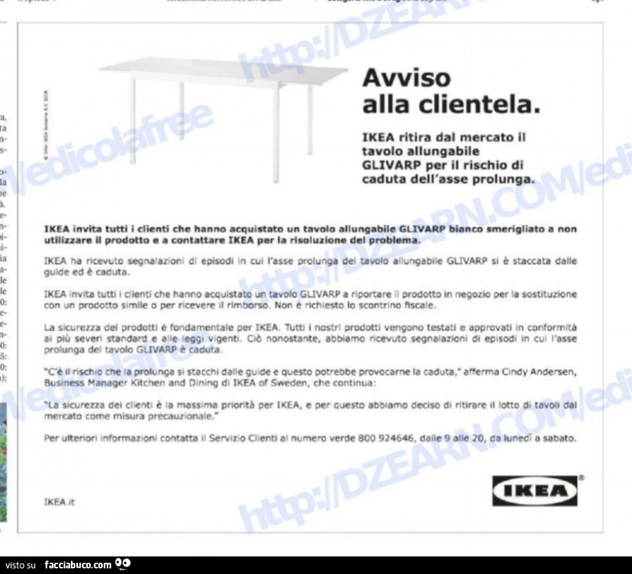 Ikea Avviso Alla Clientela Tavolo Allungabile Glivarp Facciabucocom