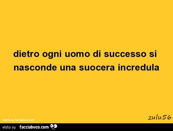 Dietro ogni uomo di successo si nasconde una suocera incredula