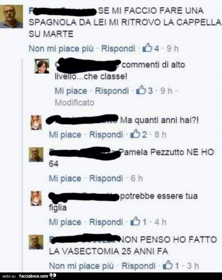 Se mi faccio fare una spagnola da lei mi ritrovo la cappella su marte