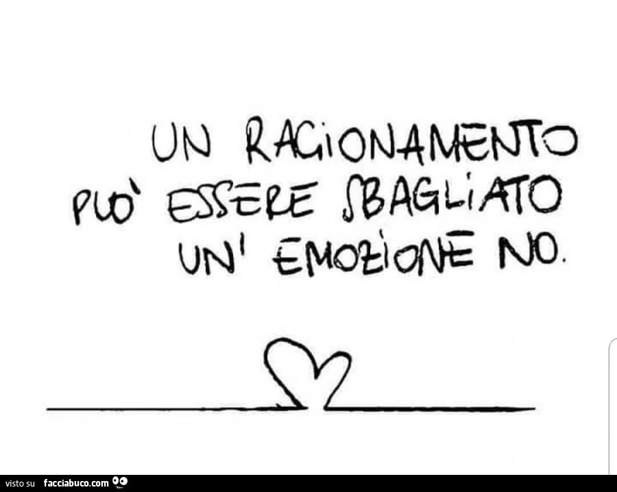 Un ragionamento può essere sbagliato, un'emozione no
