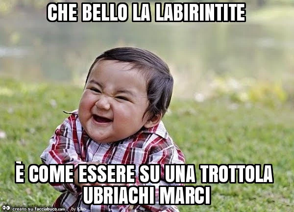 Che bello la labirintite è come essere su una trottola ubriachi marci