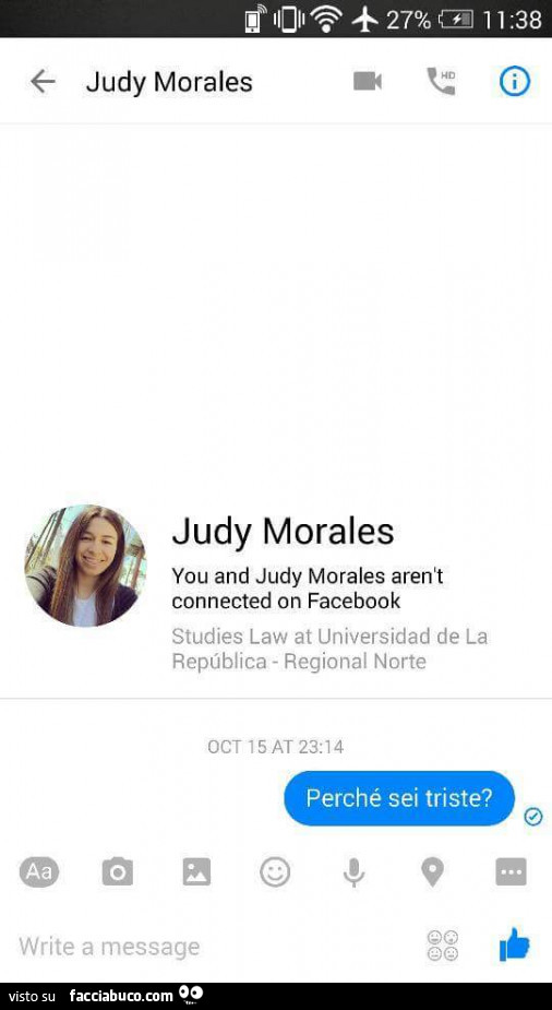 Judy Morales. Perché sei triste?